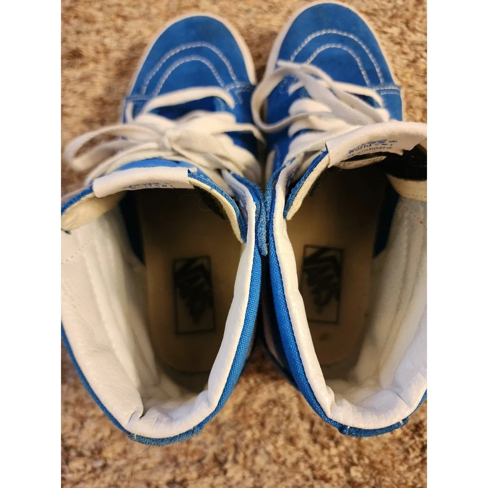 Vans Sk8-Hi High Top Classic Blue White Sneakers Men 5.5 Women 7 500714